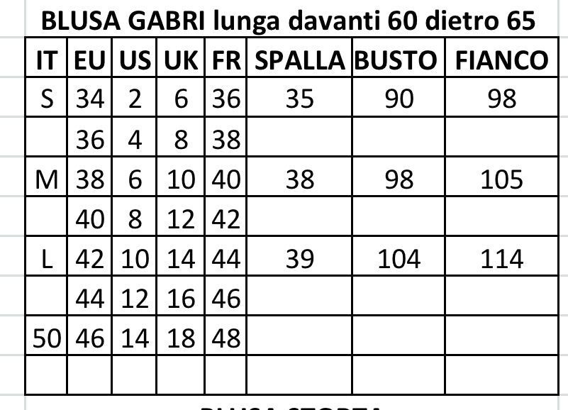 P/E BLUSA GABRI SENZA MANICHE