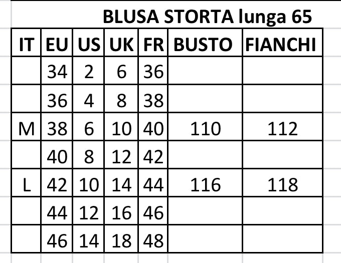 P/E BLUSA STORTA